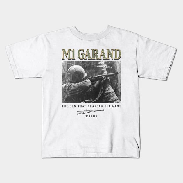 World War 2 Weapon M1 Garand Rifle Kids T-Shirt by Distant War